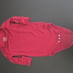 Red Long Sleeve Bamboo Baby Bodysuit